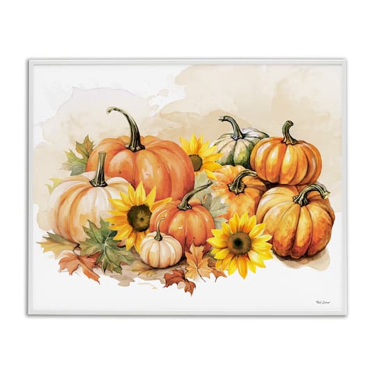 Stupell Industries Pumpkin & Sunflower Bundle Framed Giclee Art